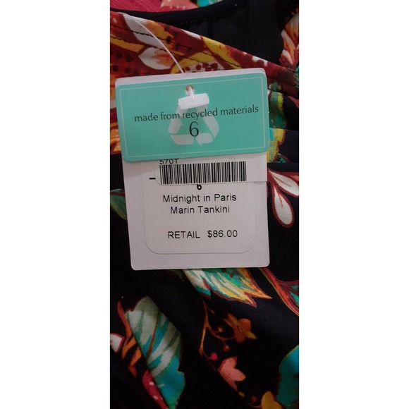 NWT Sunsets Escape Women's Marin Floral Swimsuit Top Tankini Size 6 Bust 35 - Picture 3 of 4